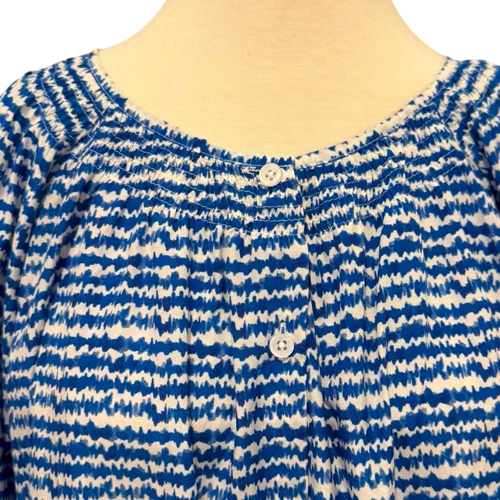 Tucker NYC The Classic Blouse Cobalt Sound Silk Cotton XL NWT - Picture 5 of 10